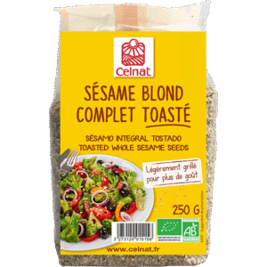 Graines de sésame blond complet toasté
