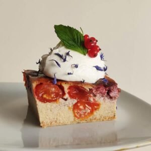 Les recettes de Justin : Clafoutis de tomates cerises & framboises