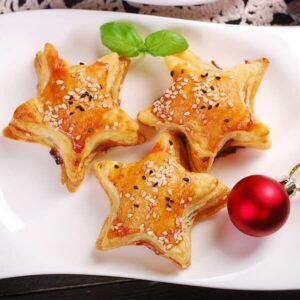 Feuilleté de Noël lentilles champignons